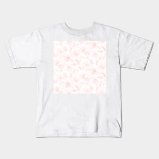 Blush Watercolor Petals Kids T-Shirt